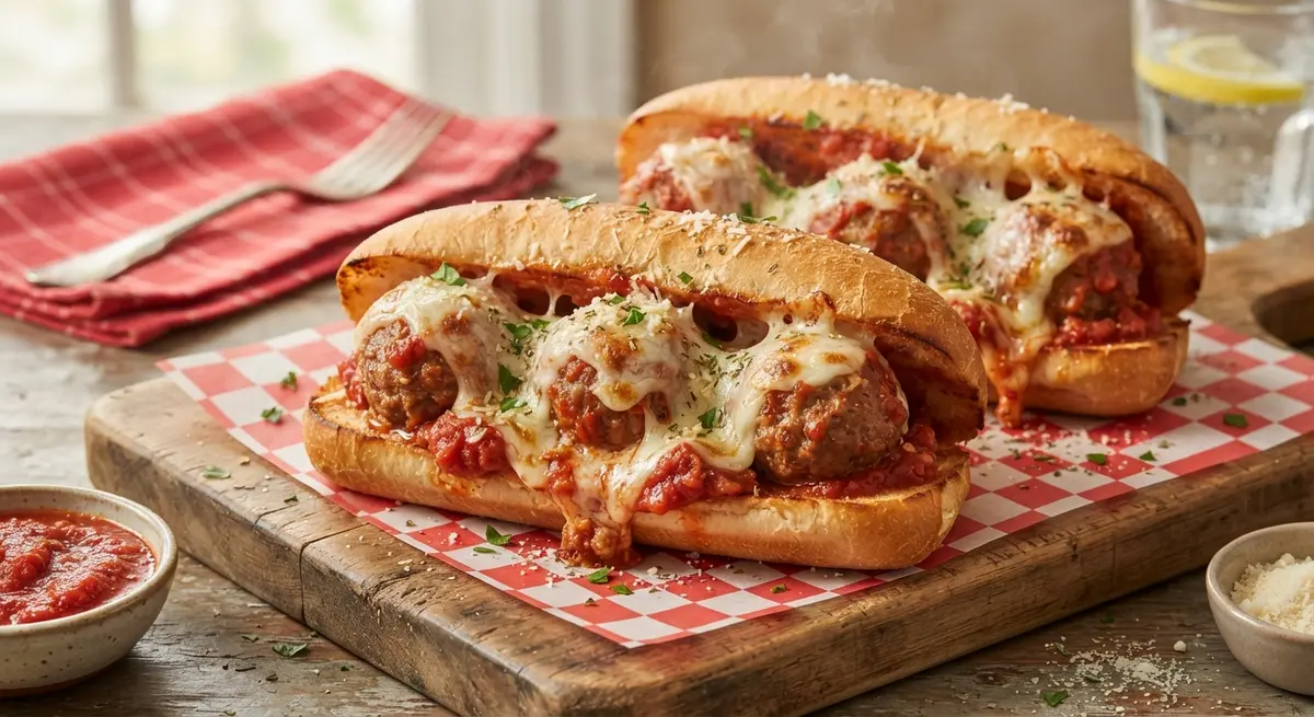 Classic Meatball Subs with Melted Cheese